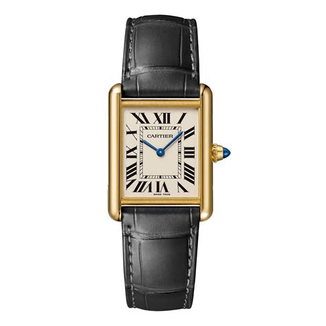 cartier black and gold watch